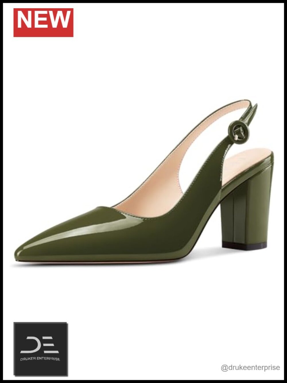 Women's Slingback Block Heel Pumps Pointed Toe Chunky Heel Slip-On Party Dress
